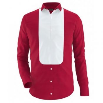 Envogue Apparel Red Casual Shirt With White Patch On Front